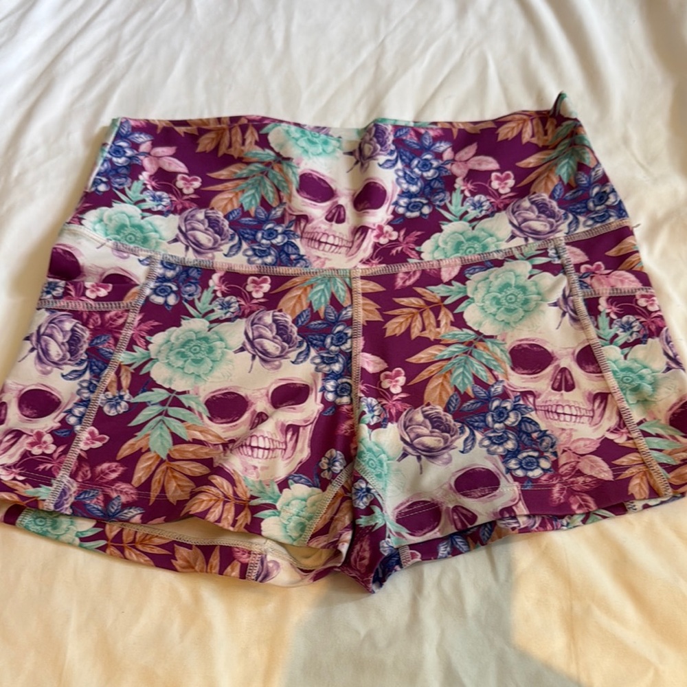 Constantly Varied Gear - Floral Skull Print Women Shorts
